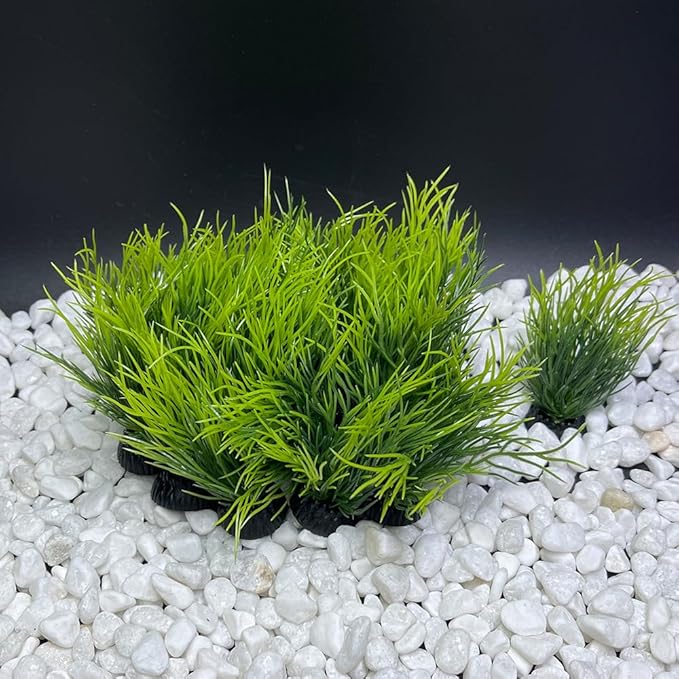 Smoothedo-Pets Aquarium Plants Fish Tank Decorations Small Size/2inch Ornament Plastic Artificial Plant Goldfish Waterscape Fish Hides Mini Grass Set (20pcs/Green)