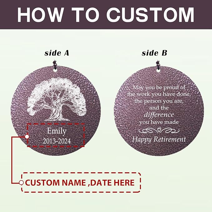 Retirement Wind Chimes Personalized, Retirement Gifts for Woman/Man, Retirement Gifts for Teachers/Worker, Custom Wind Chimes Outdoor 36" (Produced in USA)