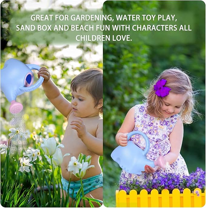 0.4 Gallon Plastic Watering Can Small Lightweight Cute Indoor Outdoor Garden Plants, Watering Can with Shower Head Elephant: Blue