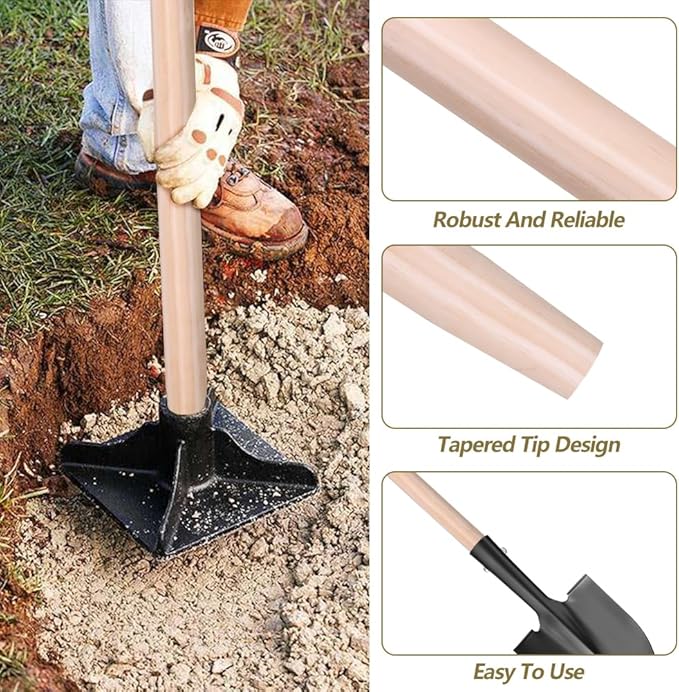 GRETJOB 3 Pcs Wooden Shovel Handle Replacement, 41" Replacement Handles for Long D Handle Shovels Replacement Tool