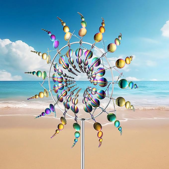 Magical Metal Windmill, Wind Spinners for Yard Garden, Outdoor Spinners, Windmill for Yard, Wind Sculptures & Spinners for Yard Garden Patio Decoration (1PCS Colorful)