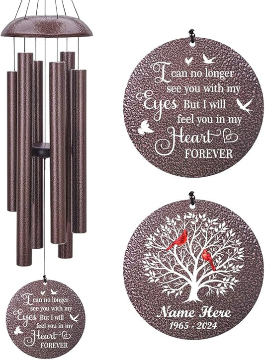 Personalized Cardinal Wind Chimes for Loss of Loved One, Sympathy Gifts for Loss of Mother Father Daughter Brother Sister Best Friend Keepsake Outdoor Garden Yard Home A Limb Has Fallen, Ship from US