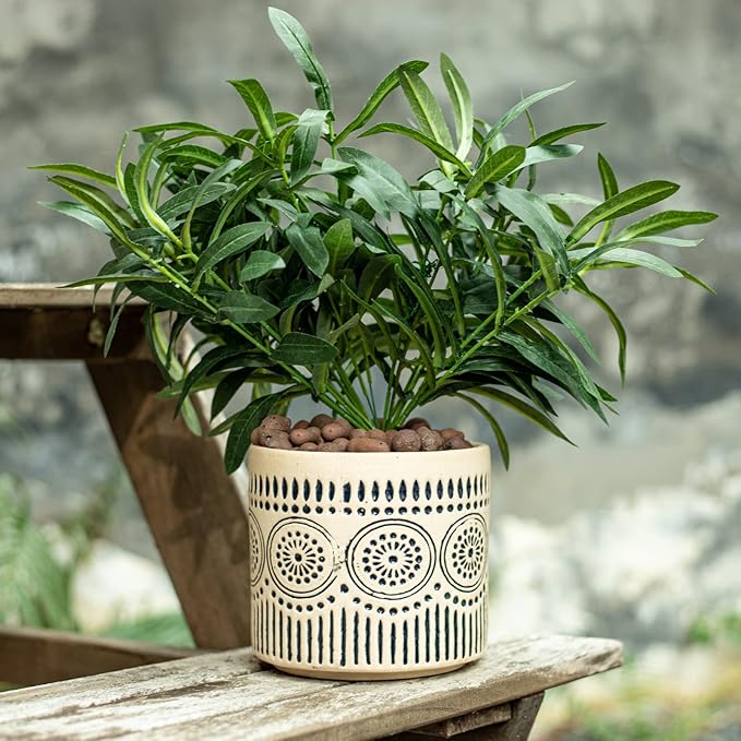 Ceramic Planter 4 Inch Plant Pots Indoor Outdoor Succulent Plant Pot Flower Pots Mid-Century Planter Ceramic Pot