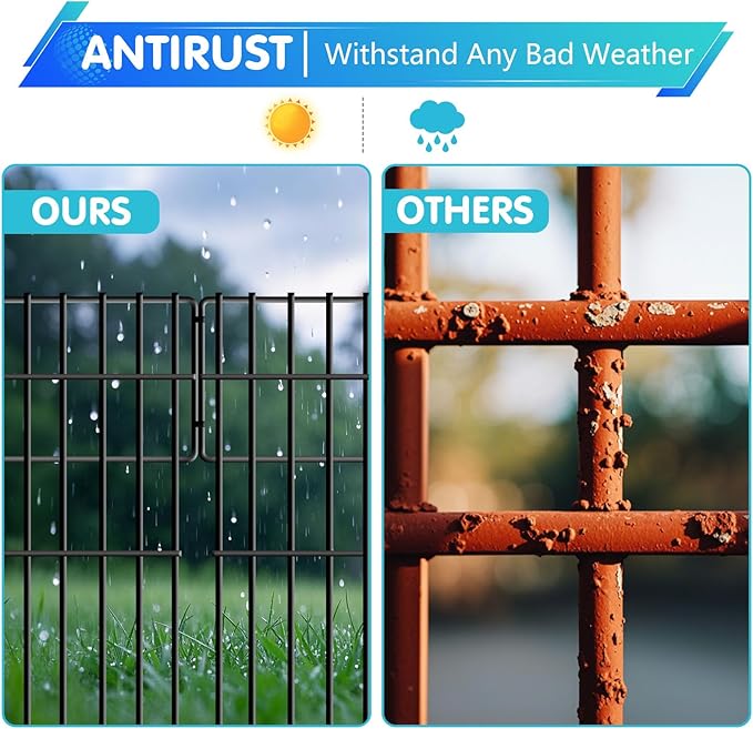 10 Panels No Dig Fence, 10.8ft(L) x 17in(H) Dog Digging Fencing Barrier, 1.2in Gap Animal Barrier for Bottom of Fence, Rustproof Metal Garden Edging Border Ground Defense Blockers for Outdoor Patio
