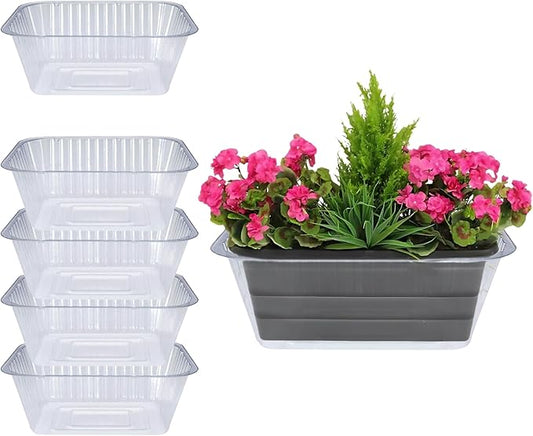 Curtis Wagner Plastics Oval Clear Heavy Gauge Vinyl Basket Liner (5-Pack) - Clear, Oval (Diameter: 4.75 x 2.75 Base, 6.5 x 4.5 x 2.5 Top, 2.5 Depth) Thin Plastic Plant Tray