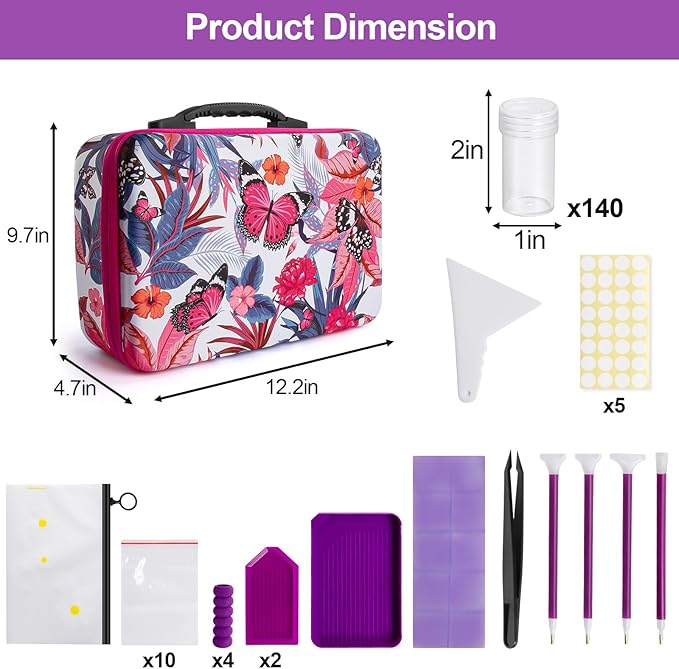 Seed Storage Organizer 140 Slots Seed Organizer Storage Box, Portable Seed Packet Organizer Box with Zipper Bag, Labels, Sorting Tray, Garden Seed Storage Container for Flower Plants