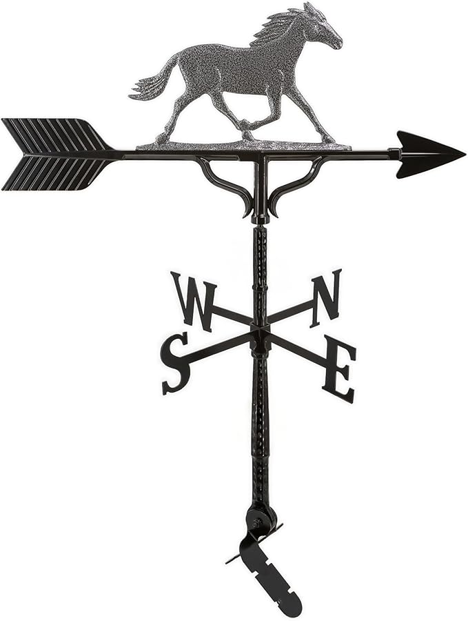 Montague Metal Products 32-Inch Weathervane with Swedish Iron Horse Ornament