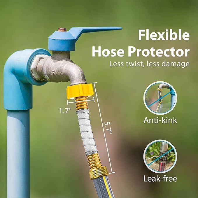 AQUACREST Garden Hose Water Filter for Plants, Greatly Reduces Chlorine, Odor, Improve Plants Health, Ideal for Organic Gardening, Farming and Pets, with Hose Protector
