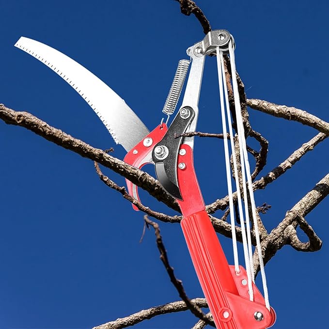 14 Inch Tree Pruner Pole Saw without Pole, 4 Wheels Sharp Tree Pruning Shear, Fruit Picker Harvester Pole Saw Tree Trimmer Clipper Trimming Tool