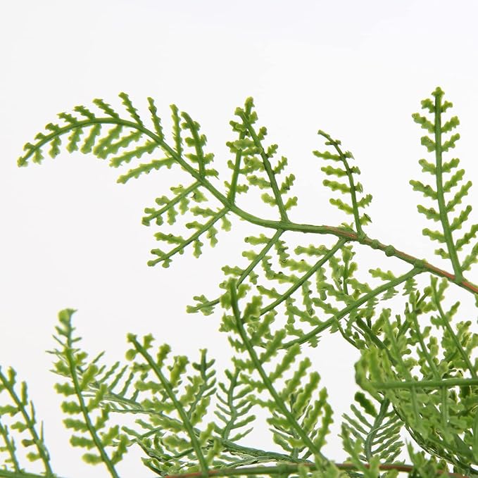 Hollyone Small Fake Plant Potted Plants Artificial Decor Silk Ferns Plant Faux Plants in Pots for Home Living Room Bedroom Desk Bathroom Window Shelf Farmhouse Decoration