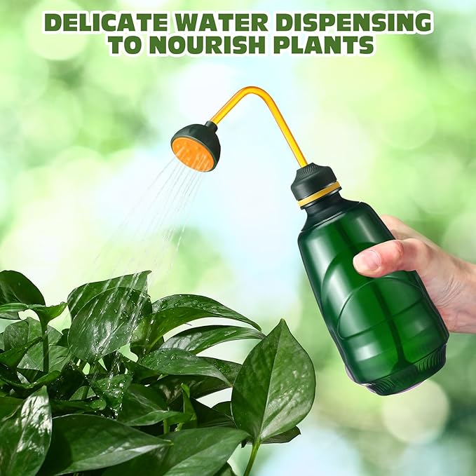 4 Pcs Small Watering Can for Seedlings Indoor Plant Flower Watering Pot 0.45L Succulent Squeeze Sprinkling Bottle for House Bonsai Spray(Green)