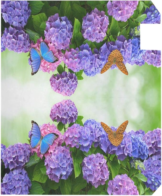 ALAZA Hydrangea Flowers with Butterflies Magnetic Mailbox Cover Spring Summer Floral MailWraps Garden Yard Home Decor for Outside Oversized-25.5" x20.8"