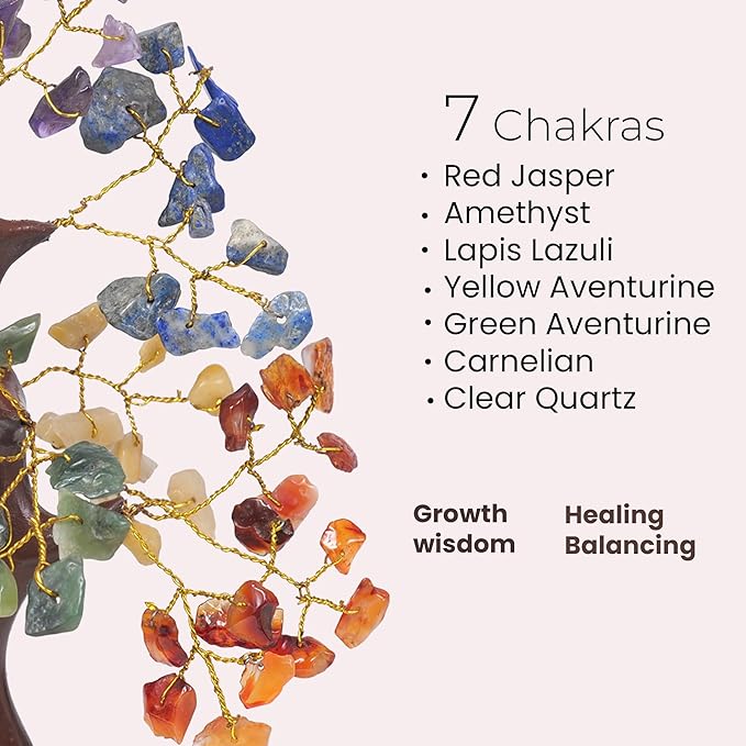 PYOR Chakra Tree, Crystals, Shelf Decor, Spiritual Gifts, Office Decor for Women, Crystal Tree of Life, House Warming Gifts