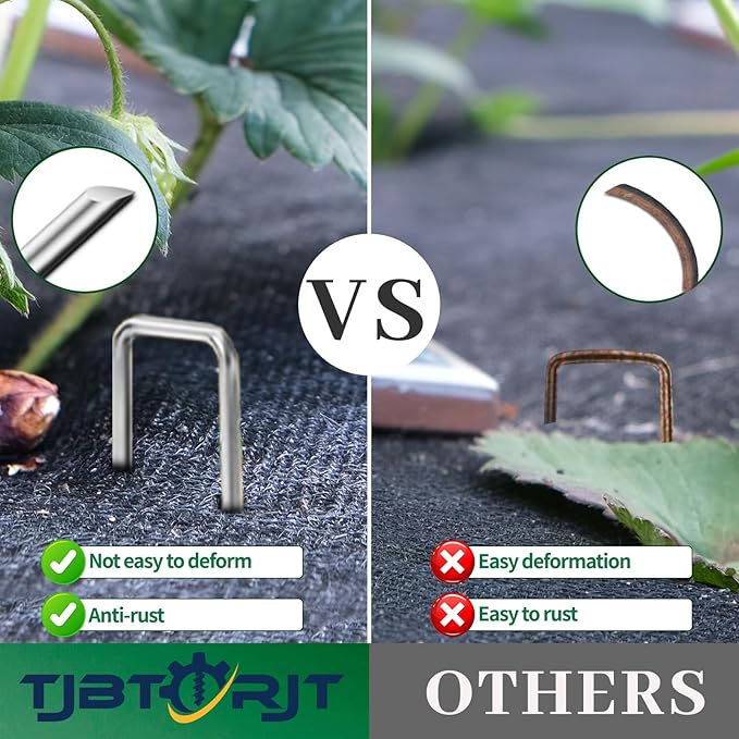 50 Pack Garden Stakes Plant Cover Stakes U-Shaped Tent Stakes Ground Stakes,Galvanized Landscape Staples for Landscaping Securing Weed Barrier Fabric Irrigation Tubing Tarpaulin Holding Fence