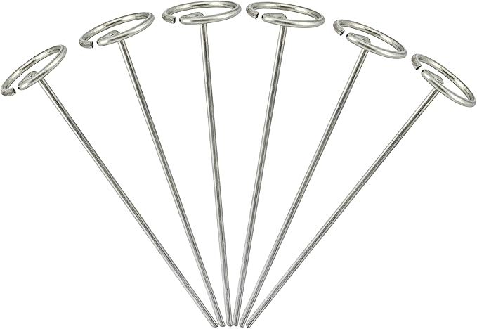 Palmhomee Garden Staples Anti-Rust Galvanized Garden Stakes Circle Top Landscape Pins Ground Cover Fabric Stakes Securing Lawn Fabric Weed Barrier (6 inches - 20 Pieces)