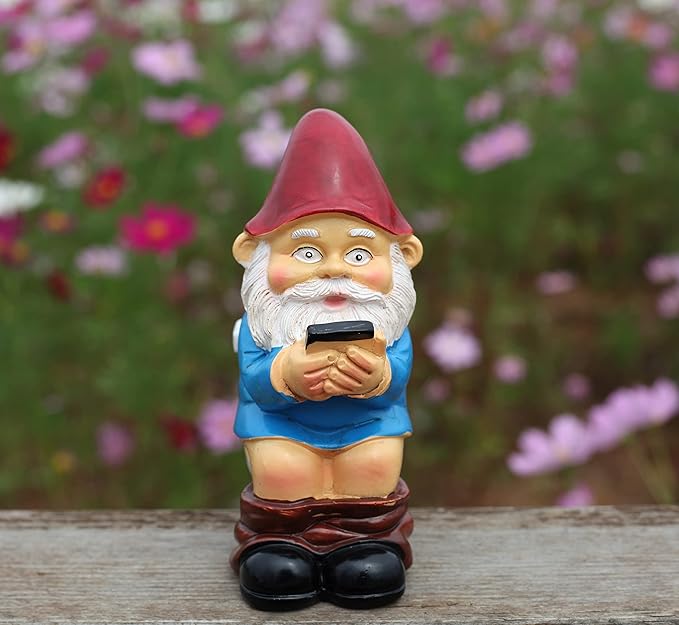 Garden Gnome Statue, Naughty Funny Toilet Gnome, Outdoor Indoor Decoration, Lawn Statue, Patio Porch Decoration, Gift