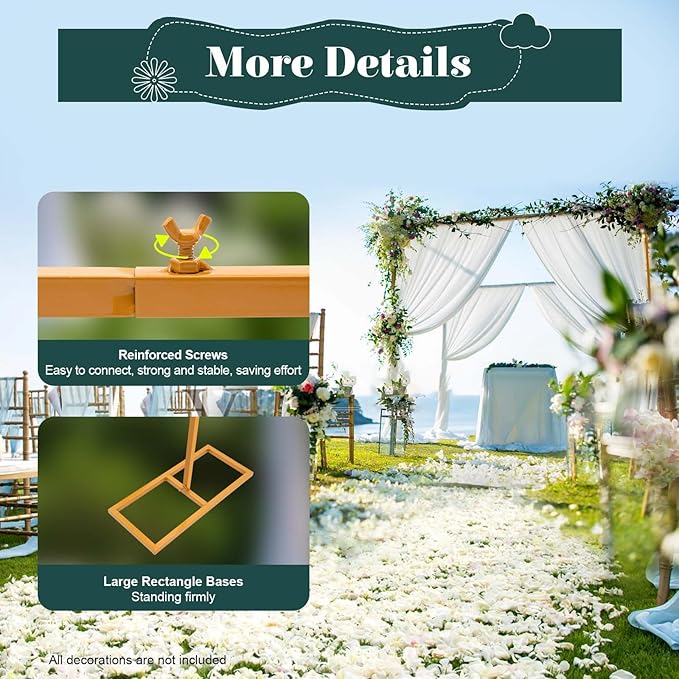 Square Backdrop Stand Wedding Arches for Ceremony Party Arch Backdrop Stand Square Arch for Weddings/Anniversaries/Birthday Parties Home Decor Gold