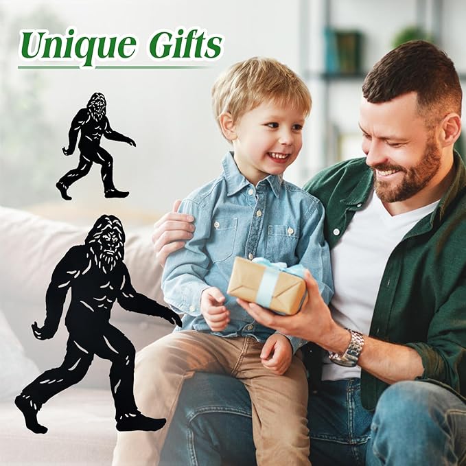 15.8 inch Bigfoot Outdoor Decor Metal Big Foot Sasquatch Gifts for Men Women Dad Bigfoot Silhouette Statues for Garden, Outside, Yard Art, Patio, Yard Display, Forests, Lawn Decorations