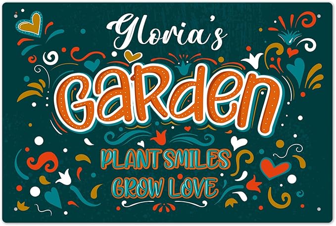 Custom Garden Signs, Personalized Sign For Garden, For Christmas, Mom, Her Or Girlfriend Sign, 12x18 Inches, Rust Free .063 Aluminum, Fade Resistant, Made in USA by Sigo Signs