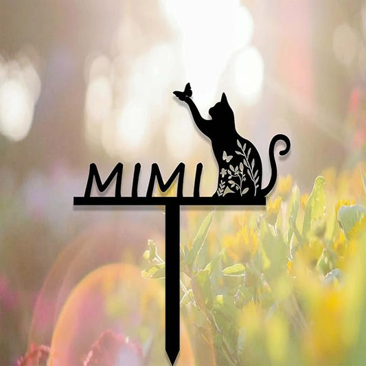 Custom Cat Memorial Stake Sign Metal Cat Grave Marker Cat Garden Decor Remembrance Stake Personalized Cat Name Yard Stake Pet in Heaven Loss of Cat Sympathy Gift
