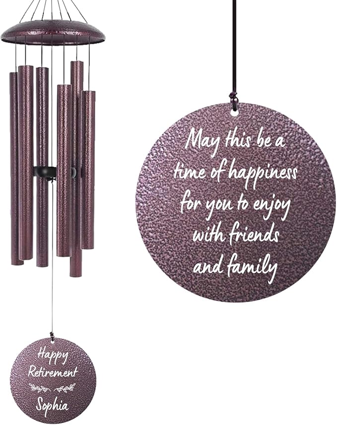 Retirement Wind Chime, Retirement Wind Chime for 2024, Retirement Gift for Woman,Happy Retirement Gifts for Teachers, Nurses, Coworkers, Relax and Enjoy Happy Retirement