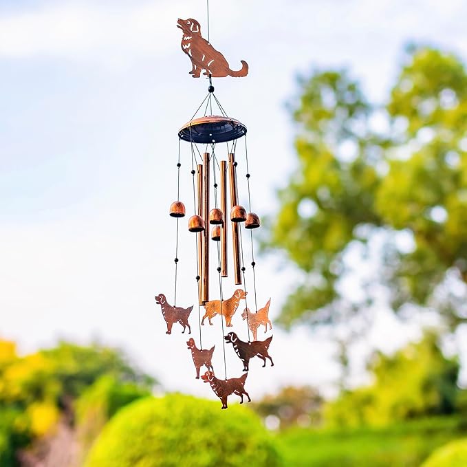 Golden Retriever Dog Wind Chimes for Outside,Dog Gifts for Women Men/Memorial Gift/Sympathy Gift/Birthday Gifts Metal windchimes Outdoors/Indoors,Garden Decor,Patio,Home,Porch,Yard Decorations