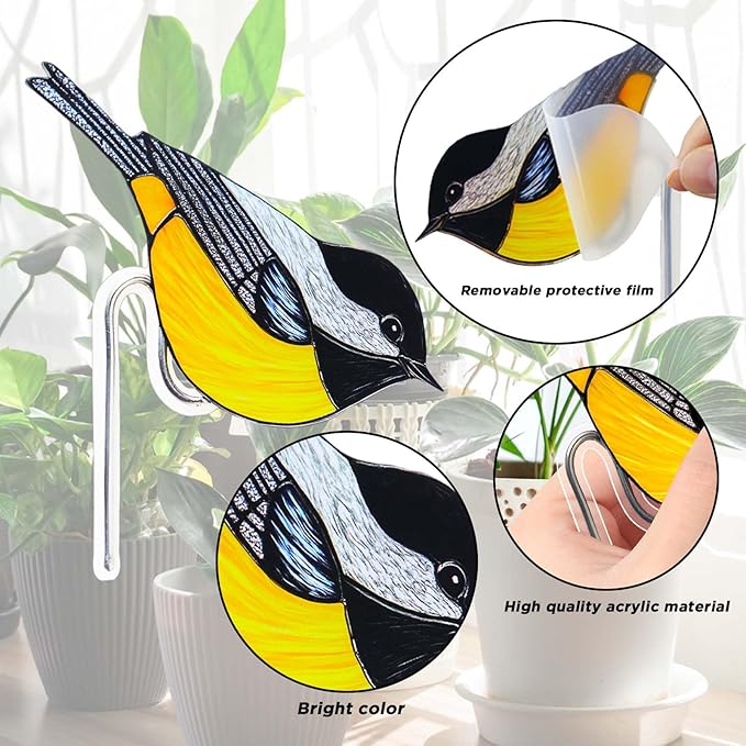 Bird Acrylic Stakes 4.5 Inch Colorful Bird Garden Decoration Acrylic Plant Label Signs for Flower Pot Planter House Decors Indoor Outdoor Plant Pot Decoration (Bird3)