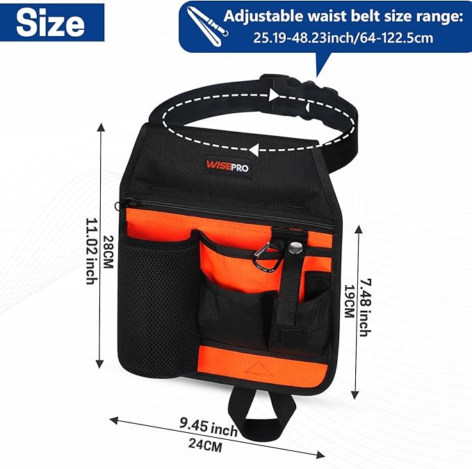 Garden Tool Belt, 6 Pocket Gardening Tool Waist Pouch with Adjustable Waist Strap, Gardening Belt Apron for Men Women
