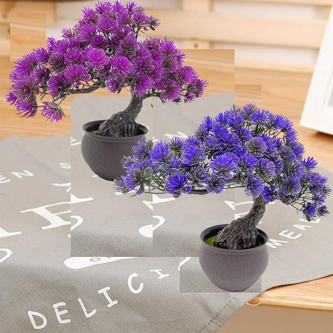 Artificial Plants Artificial Bonsai Juniper Tree Potted Faux Japanese Pine Bonsai Simulation Zen Garden Fake Plant Artificial Bonsai Tree for Home Office Showcase Indoor Décor Desktop Display