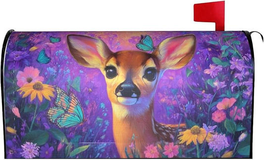 Deer Mailbox Covers Magnetic Letterbox Covers 21x18 Inch for Garden Outdoor Decoration