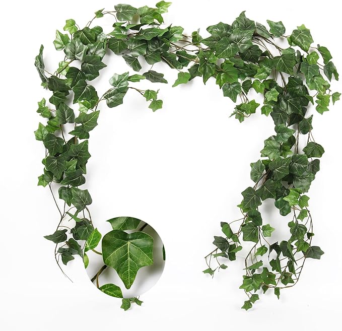 RECUTMS 2Pcs Fake Vines 74.8inch Artificial Ivy Garland Hanging Plants with Silk Leaves Greenery Decoration for Indoor Outdoor Wedding Home Kitchen Garden Office
