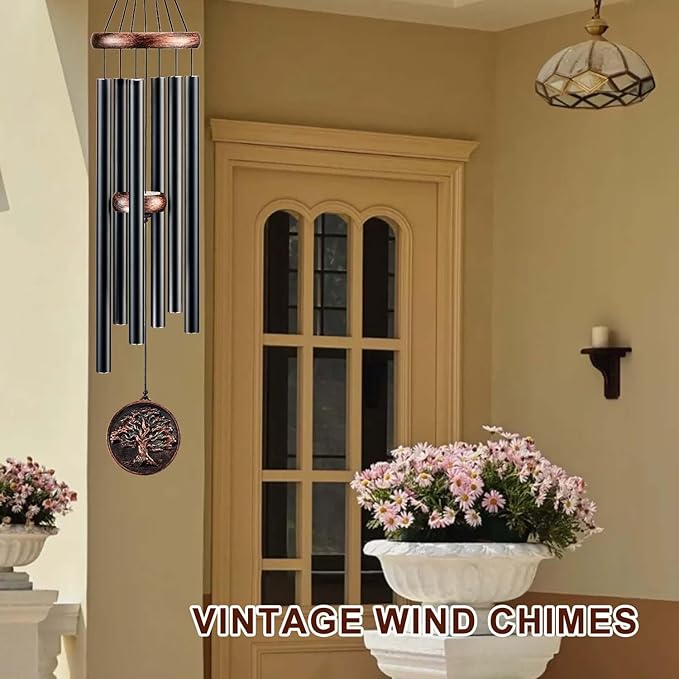 Wind Chimes for Outside, Vintage Tree of Life Deep Tone Wind Chime Outdoor Clearance, Memorial/Festivals/Birthday Gift for Mom Dad Women Grandma, Garden Porch Patio Decor (32" Tree of Life)