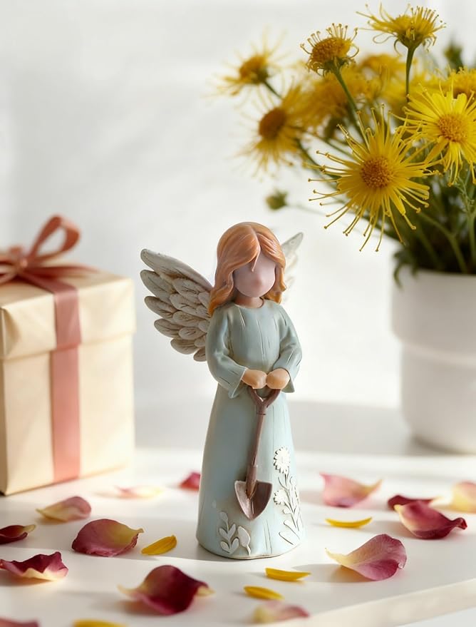 Gardening Gifts for Women: Garden Angel Figurine Gifts for Plant Lover - Gardening Angel Decoration Gifts for Gardener Best Friends Grandma Mom Sister Christmas Birthday