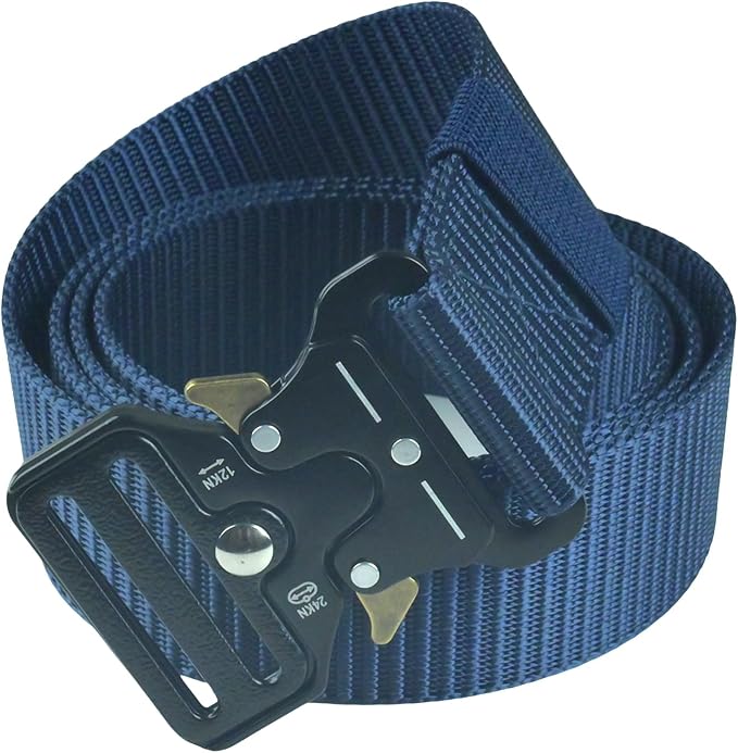 Tactical Belt, Military Hiking Rigger 1.5" Nylon Web Work Belt with Heavy Duty Quick Release Metal Buckle
