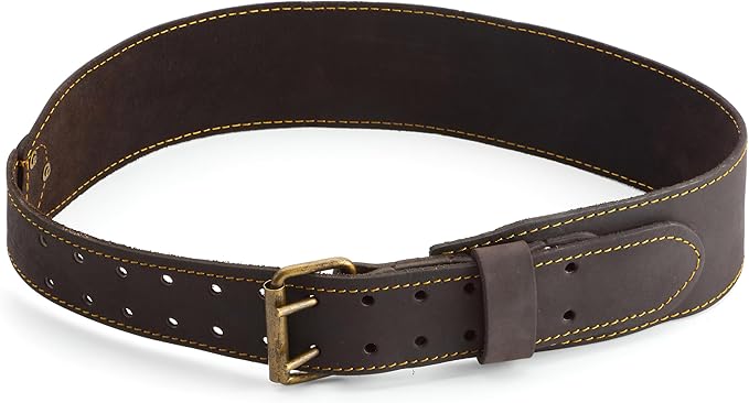 OX Tools XL Leather Tool Belt 3" Wide Oil-Tanned Leather Belt for Tool Pouch - Adjustable Tool Pouch Belt with Rivet Reinforcements - 40" to 51" Belt Length for Men OX-P263305