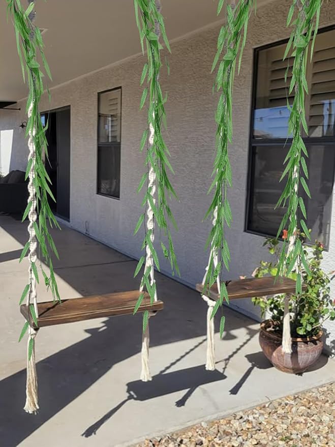200 Strands 1200FT Fake Ivy Leaves Artificial Ivy Greenery Garland Faux Willow Vines Silk Hanging Plants Home Aesthetic Jungle Party Vines for Bedroom Wedding Patio Garden Wall Room
