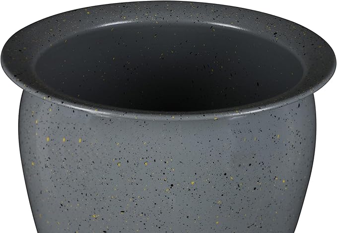 BIRDROCK HOME 7.75" Grey Urn Planter - 2 Pack - Indoor or Outdoor Plant Flower - Patio Porch Garden Pots - Rust and Weather Resistant