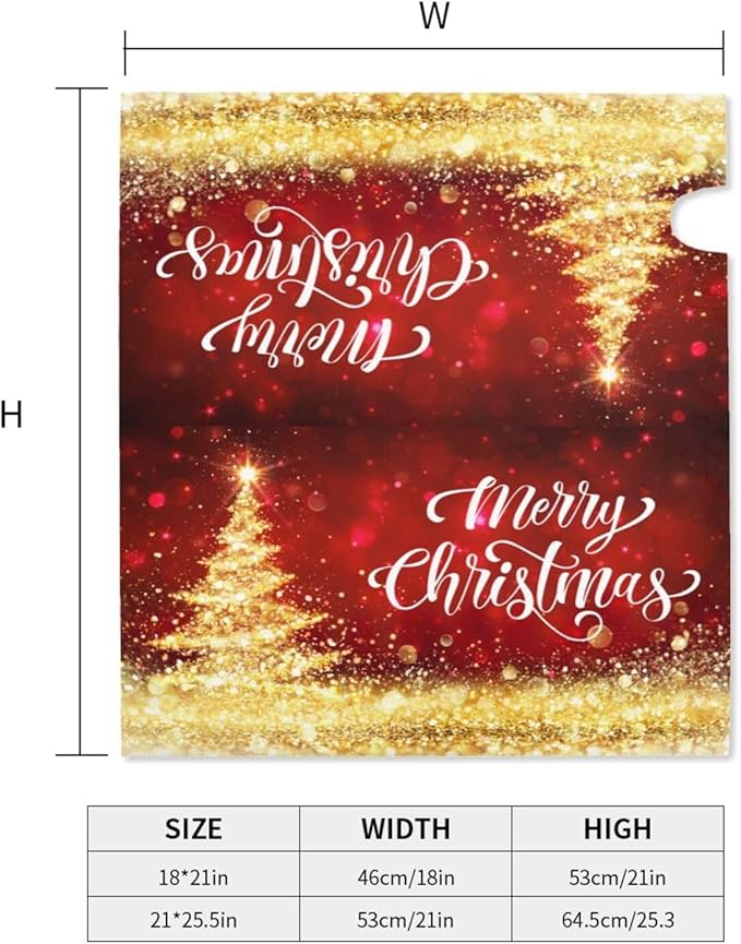 Mailbox Covers Merry Christmas Red Gold Magnetic Letter Post Box Cover Standard Size 25.5 x 21 Inch Garden Yard Home Decorative