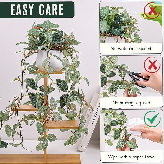 Fake Hanging Plant with Pot Small Artificial Hanging Potted Plants Indoor Decor Faux Greenery Hanging Vines for Wall Home Office Bathroom Kitchen Farmhouse Decoration