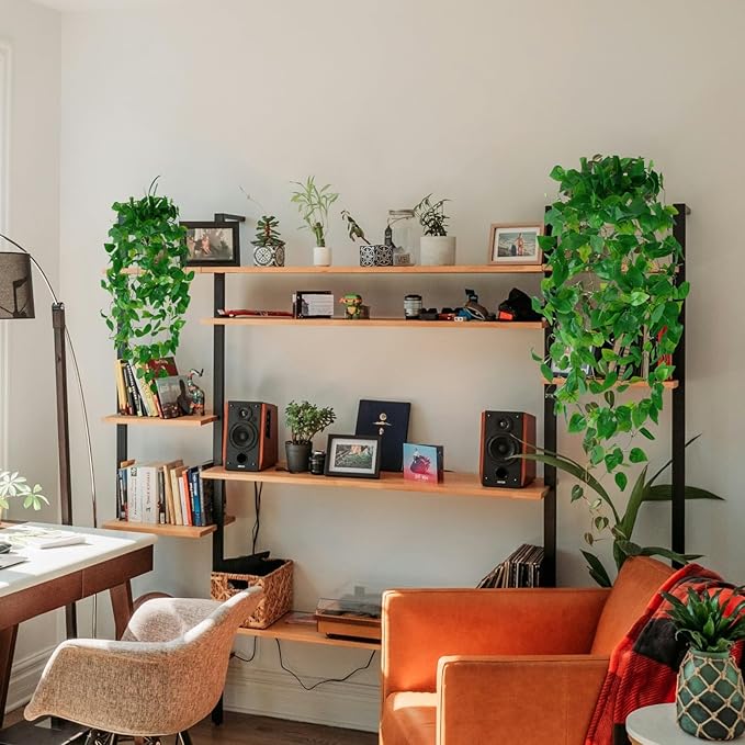 Fake Hanging Plants for Room Decor, Artificial Ivy vines Greenery Leaves Garlands for Home Aesthetic living Bedroom kitchen Office Wall patio Bookshelf, Indoor,Outdoor decorations(No Basket)