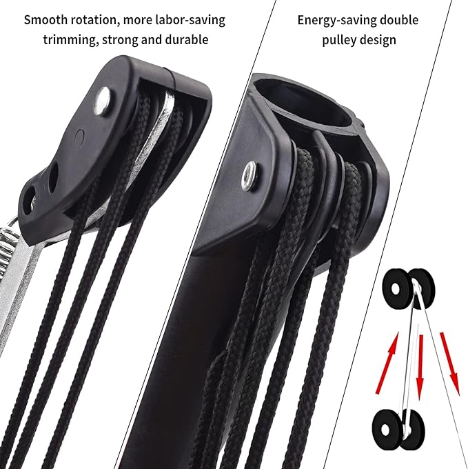 BAYTORY Extendable Tree Pruner Saw Head Without Pole, High-Altitude Branches Trimmer Pruning Shears, Harvester Clipper for Plant Twig Vine, Labor-saving 4 Wheels Garden Trimming Tool