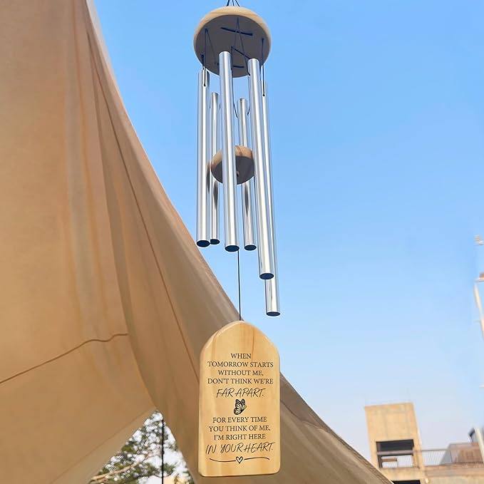 Memorial Wind Chimes - Sympathy Gift for Loss of Loved One, In Memory of a Loved One, Bereavement Gift Ideas - Think of Me, I'm Right Here