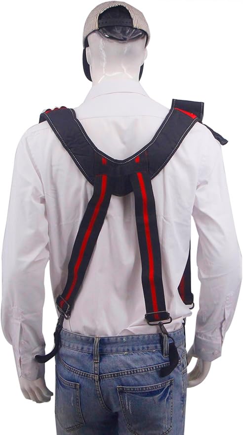 Cedriany Tool Belt Suspenders for Work Belt Suspenders Heavy Duty Padded with Attachment Loops for Men