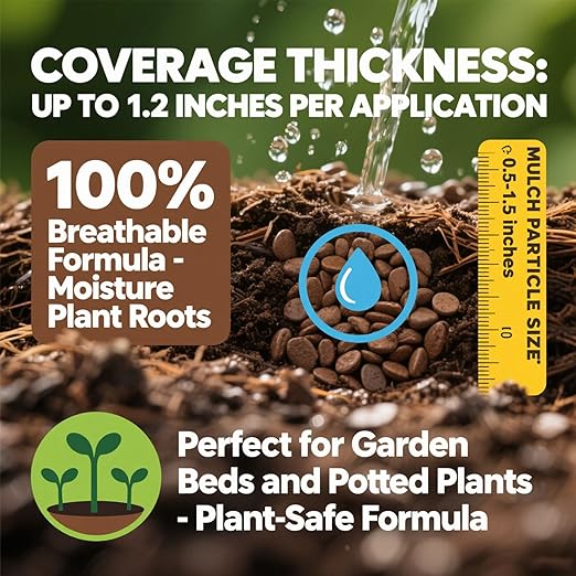 Mulch Glue for Landscaping - 1 Gallon (128 oz) Strong Adhesion Fast Drying Rock Glue, Non-Toxic Weather-Resistant Gravel Binder for Walkways, Gardens, Pea Gravel, Stones, Rubber, Leaf Piles