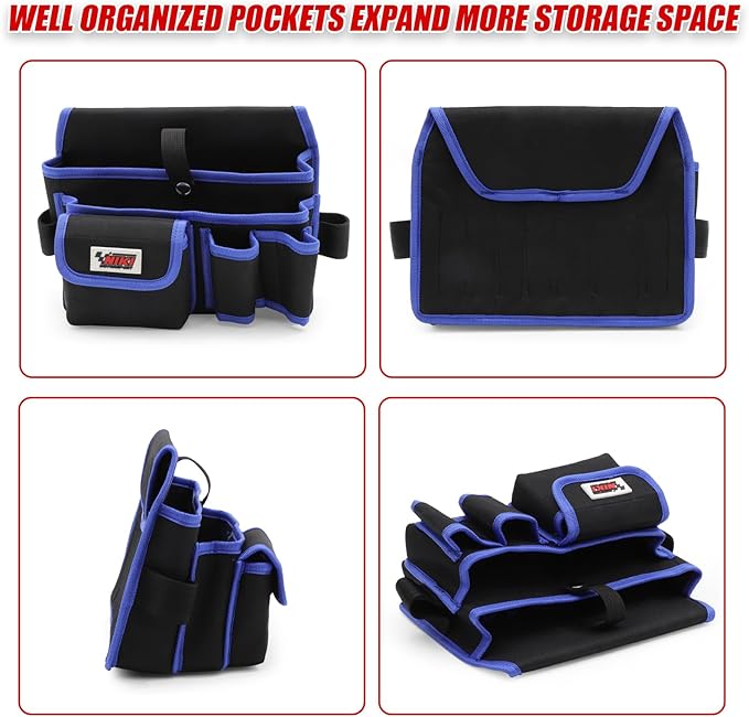 Tool Belt,600D Water-draining Oxford Cloth Tool Belts for Men,Electrician Tool Belt Widely Applied to Repairmen,Electrician,Carpenter,Construction (7 pockets)