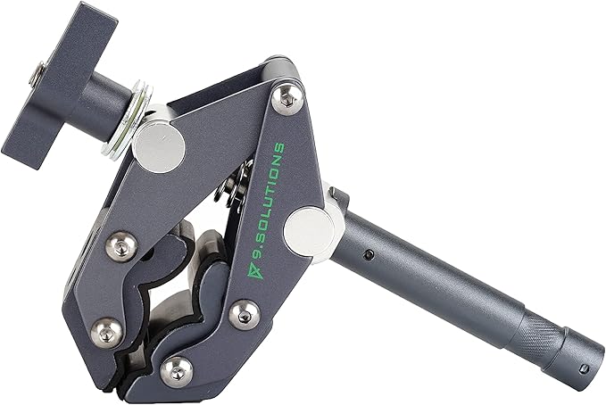 9.Solutions Savior Clamp With Stud, Articulated Jaws, 3.5In Long, 5/8" Baby Pin, Max Load: 66lbs, 9.XS1005A, fit firmly onto any oddly shaped object