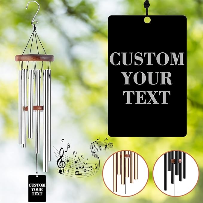 Memorial Wind Chimes Engraved Personalized Wind Chimes for Loss of Loved One,Sympathy Wind Chimes for Outside,Bereavement/Remembrancegifts for Loss of Mother Father