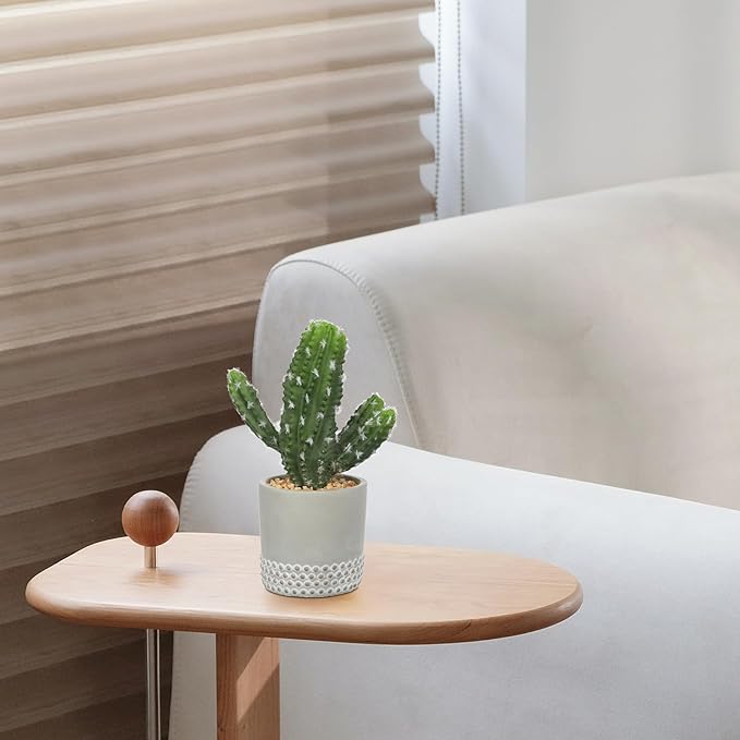 DILATATA 13' Small Fake Cactus Plant Potted 'San Pedro Cactus' Faux Cacti for Home Garden Office Decor Housewarming Gifts