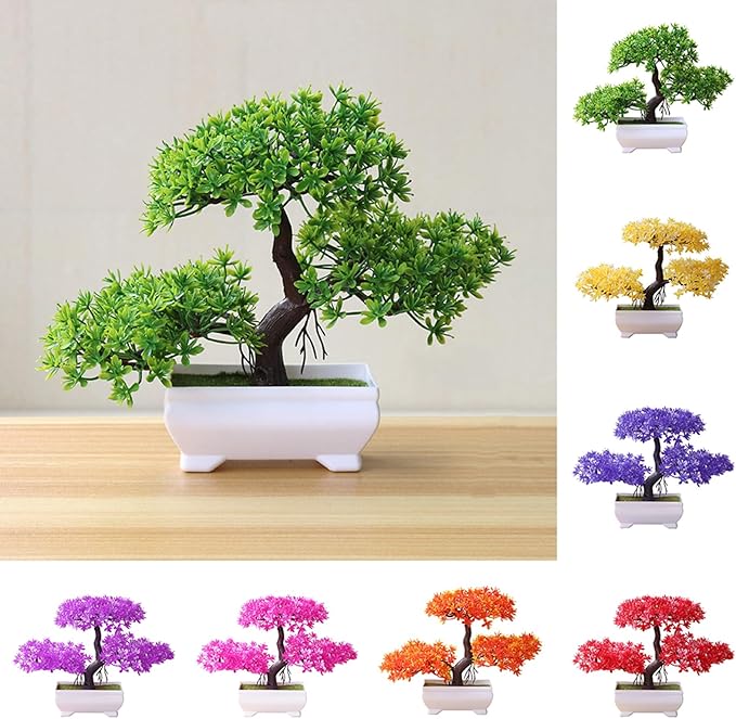 Talent Star Artificial Bonsai Tree Juniper Faux Plants Indoor Small Fake Plants Decor with Pots for Home Table Office Desk Bathroom Shelf Bedroom Living Room Farmhouse Decorations Wedding Tabletop Red