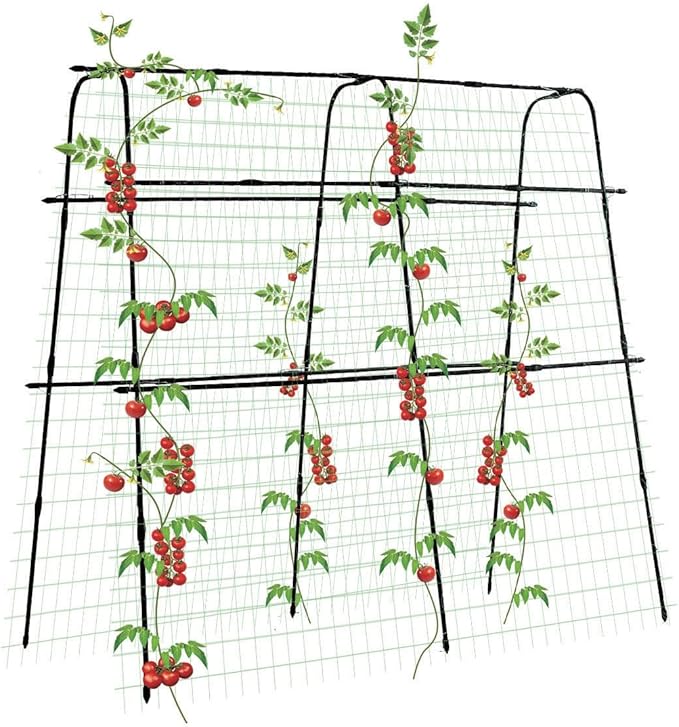 Tall Garden Arch Trellis for Climbing Plants Outdoor, 5 ft Tall Polyethylene-Coated Stainless Steel Garden Arch for Climbing Vine Vegetable/Fruit/Flower, Cucumber Trellis for Raised Bed, Black